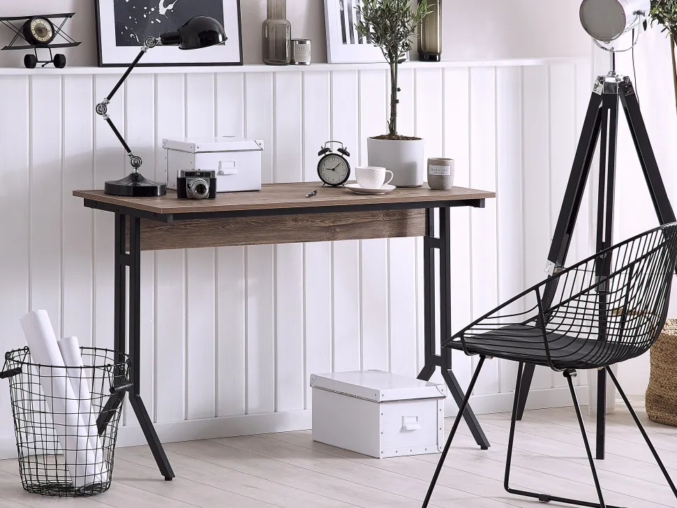 Secretaria Castanha Escura E Preta 120 X 48 Cm Creek