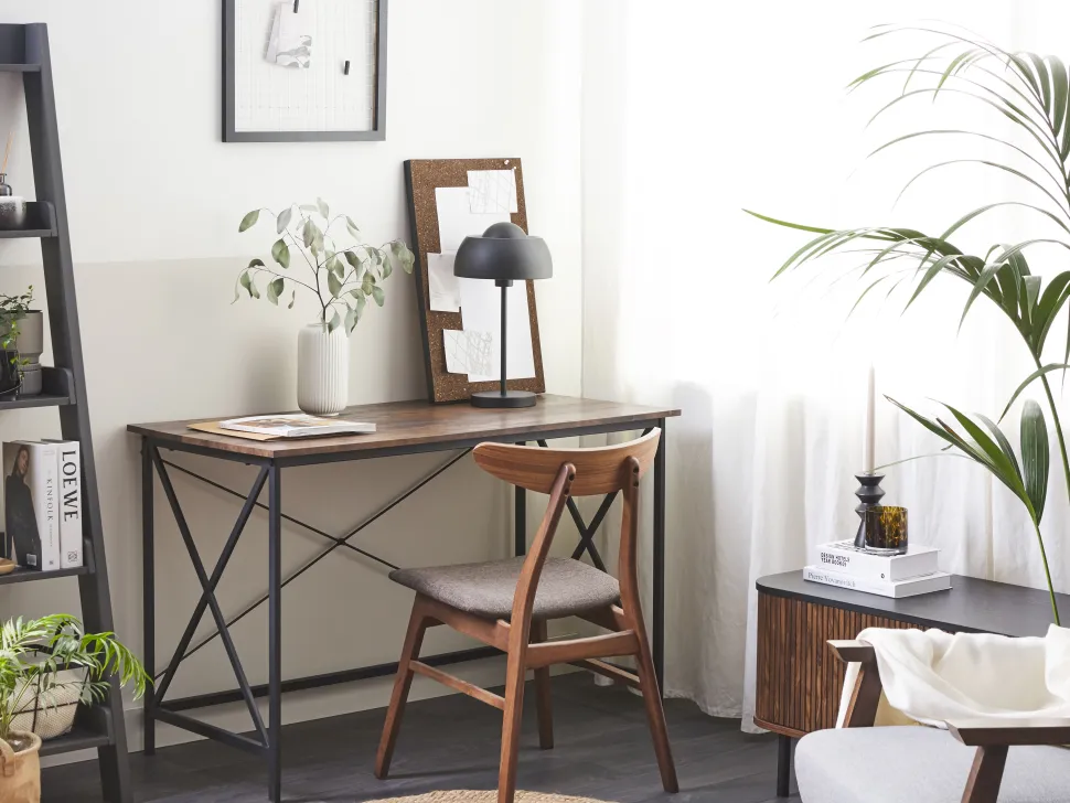 Secretaria Castanha Escura E Preta 115 X 60 Cm Futon