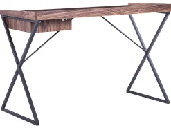 Secretaria Castanho Escuro E Preto Com 1 Gaveta 120 X 54 Cm Noxon