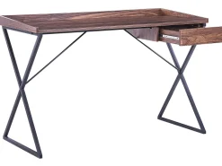 Secretaria Castanho Escuro E Preto Com 1 Gaveta 120 X 54 Cm Noxon