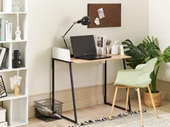 Secretaria Cor De Madeira Clara E Branca 90 X 60 Cm Anah