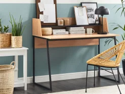 Secretaria De Escritorio Castanha Clara E Preta 120 X 59 Cm Gorus