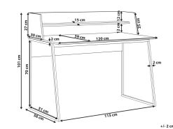 Secretaria De Escritorio Castanha Clara E Preta 120 X 59 Cm Gorus