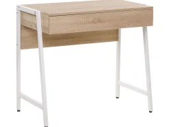 Secretaria Em Branco E Castanho Claro Com 1 Gaveta 84 X 48 Cm Carter