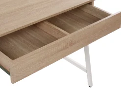 Secretaria Em Branco E Castanho Claro Com 1 Gaveta 84 X 48 Cm Carter