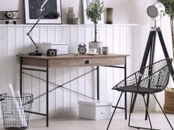 Secretaria Em Castanho Escuro E Preto Com 1 Gaveta 120 X 60 Cm Casco