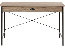 Secretaria Em Castanho Escuro E Preto Com 1 Gaveta 120 X 60 Cm Casco