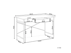 Secretaria Em Castanho Escuro E Preto Com 1 Gaveta 120 X 60 Cm Casco