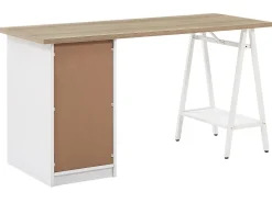 Secretaria Em Madeira Clara Com 5 Gavetas 140 X 60 Cm Heber