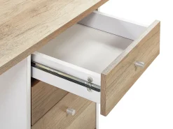 Secretaria Em Madeira Clara Com 5 Gavetas 140 X 60 Cm Heber