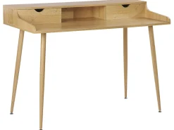 Secretaria Em Madeira Clara Com 2 Gavetas 120 X 60 Cm Lenora