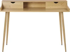 Secretaria Em Madeira Clara Com 2 Gavetas 120 X 60 Cm Lenora