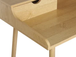 Secretaria Em Madeira Clara Com 2 Gavetas 120 X 60 Cm Lenora