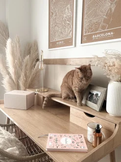 Secretaria Em Madeira Clara Com 2 Gavetas 120 X 60 Cm Lenora