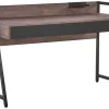 Secretaria Em Madeira Escura Com 2 Gavetas 120 X 50 Cm Harwich