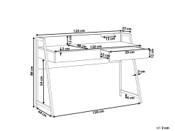 Secretaria Em Madeira Escura Com 2 Gavetas 120 X 50 Cm Harwich