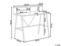 Secretaria Em Madeira Escura 100 X 50 Cm Harison