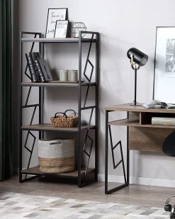 Secretaria Em Madeira Escura E Preto 120 X 60 Cm Forres