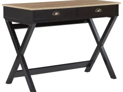 Secretaria Preta E Castanha Clara Com 2 Gavetas 103 X 50 Cm Ekart