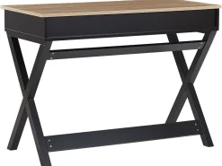 Secretaria Preta E Castanha Clara Com 2 Gavetas 103 X 50 Cm Ekart