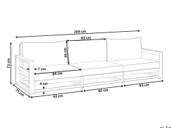 Sofa 3 Lugares Em Madeira De Acacia Vermelha Escura Timor Ii