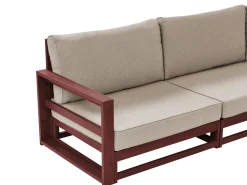 Sofa 3 Lugares Em Madeira De Acacia Vermelha Escura Timor Ii