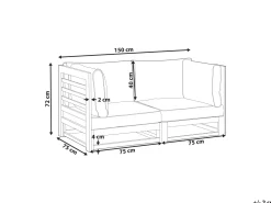 Sofa De 2 Lugares Em Madeira De Acacia Certificada Escura Trani
