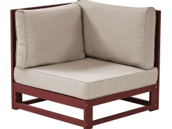 Sofa De Canto 2 Lugares Em Madeira De Acacia Vermelha Escura Timor Ii