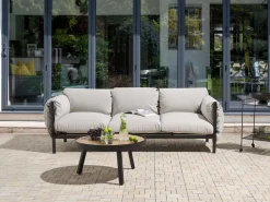 Sofa De Jardim 3 Lugares Em Aluminio Cinzento Claro Esperia