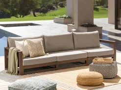 Sofa De Jardim 3 Lugares Madeira De Acacia Certificada Escura Timor Ii