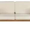 Sofa De Jardim De 2 Lugares Em Madeira De Acacia Com Almofadas Brancas Baratti