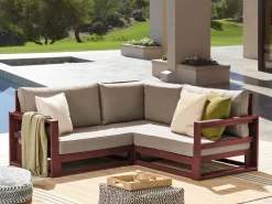 Sofa De Jardim De 2 Lugares Madeira De Acacia Certificada Vermelha Escura Timor Ii
