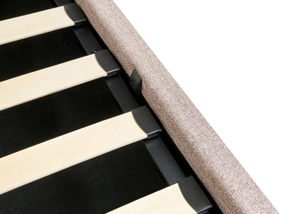 Sommier De Solteiro Com Arrumação Em Tecido Creme 90 X 200 Cm Dinan