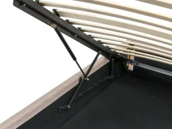 Sommier De Solteiro Com Arrumação Em Tecido Creme 90 X 200 Cm Dinan