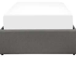 Sommier De Solteiro Com Arrumação Em Tecido Cinzento Escuro 90 X 200 Cm Dinan