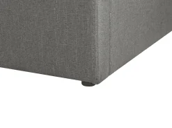 Sommier De Solteiro Com Arrumação Em Tecido Cinzento Escuro 90 X 200 Cm Dinan