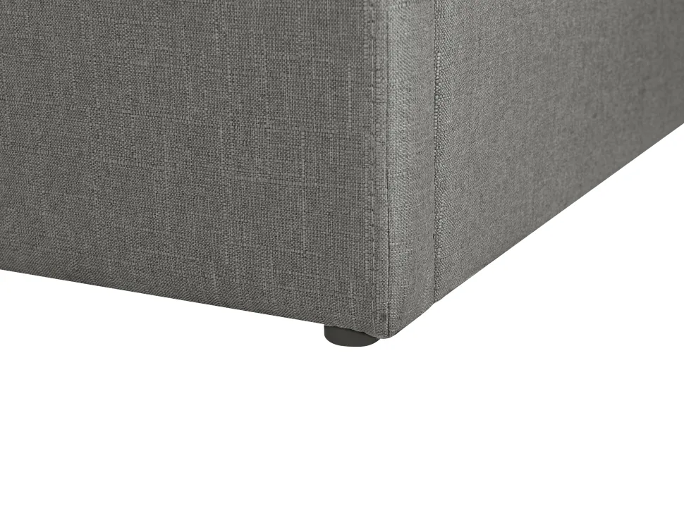 Sommier De Solteiro Com Arrumação Em Tecido Cinzento Escuro 90 X 200 Cm Dinan