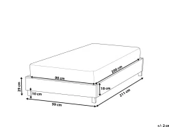 Sommier De Solteiro Em Tecido Creme 90 X 200 Cm Roanne