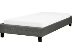 Sommier De Solteiro Em Tecido Cinzento 90 X 200 Cm Roanne