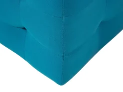 Tamborete Com Arrumação Em Veludo Azul Turquesa 72 X 42 Cm Michigan