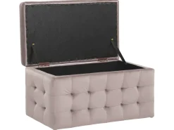 Tamborete Com Arrumação Em Veludo Rosa 72 X 42 Cm Michigan