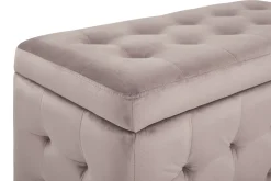 Tamborete Com Arrumação Em Veludo Rosa 72 X 42 Cm Michigan