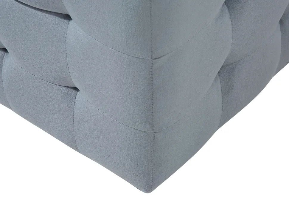 Tamborete Com Arrumação Em Veludo Cinzento 72 X 42 Cm Michigan