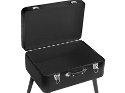 Tamborete Com Arrumação Em Veludo Preto Mallard