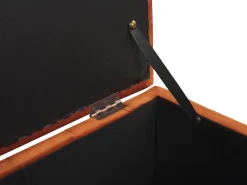 Tamborete Com Arrumação Em Veludo Laranja 72 X 42 Cm Michigan