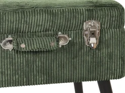 Tamborete Com Arrumação Em Bombazine Verde Mallard