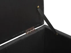 Tamborete Com Arrumação Em Veludo Preto 72 X 42 Cm Michigan