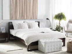 Tamborete Com Arrumação Em Pele Sintetica Branca 72 X 42 Cm Michigan