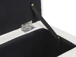 Tamborete Com Arrumação Em Pele Sintetica Branca 72 X 42 Cm Michigan