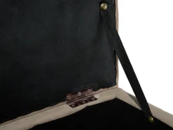 Tamborete Com Arrumação Em Veludo Castanho Claro 72 X 42 Cm Michigan